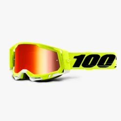 MASQUE 100% RACECRAFT YELLOW - MIRROR RED LENS