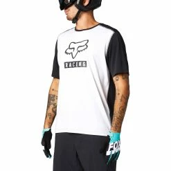 MAILLOT MANCHES COURTES FOX RANGER BLOCK WHITE -BIKE Soldes 2023 T21MTMCFOXRABWH 02 2000