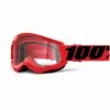 MASQUE 100% STRATA 2 RED - CLEAR LENS -BIKE Soldes 2023 T22GG100SA2RDC 2000